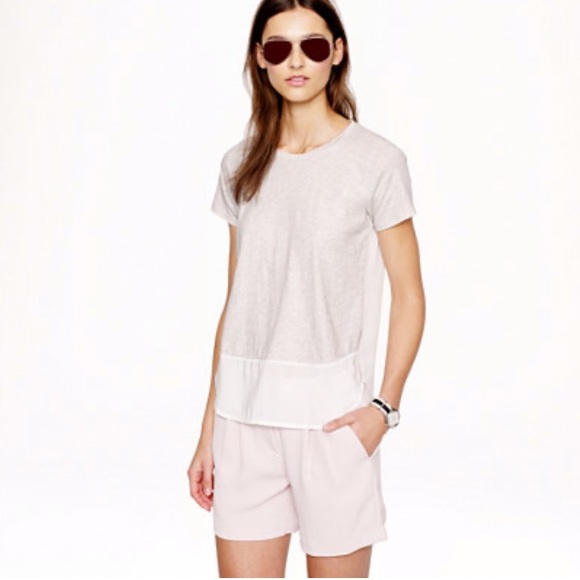 J. Crew Light Blue Tee Combo Cotton & Silk Sz M - Picture 14 of 14
